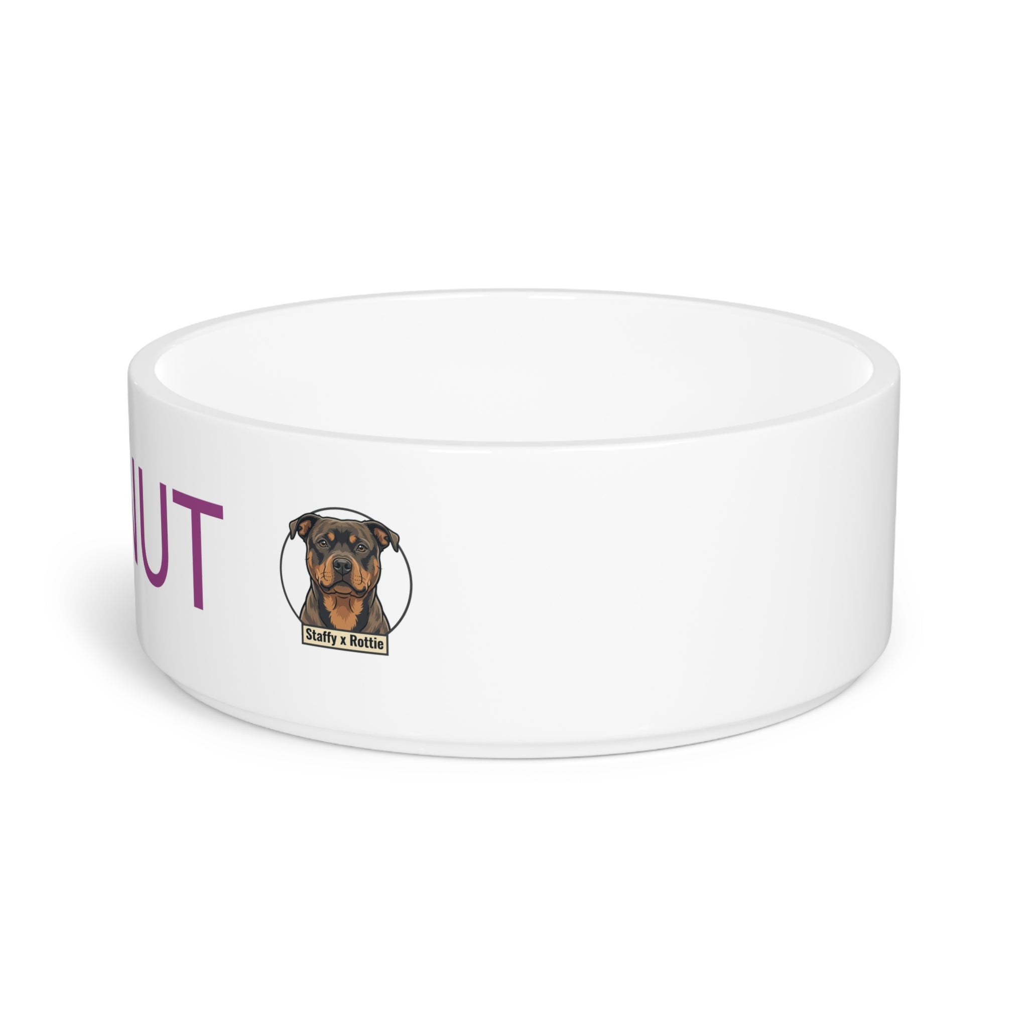 Personalized Pet Bowl — Custom Name Dog Food & Water Dish (Peanut)