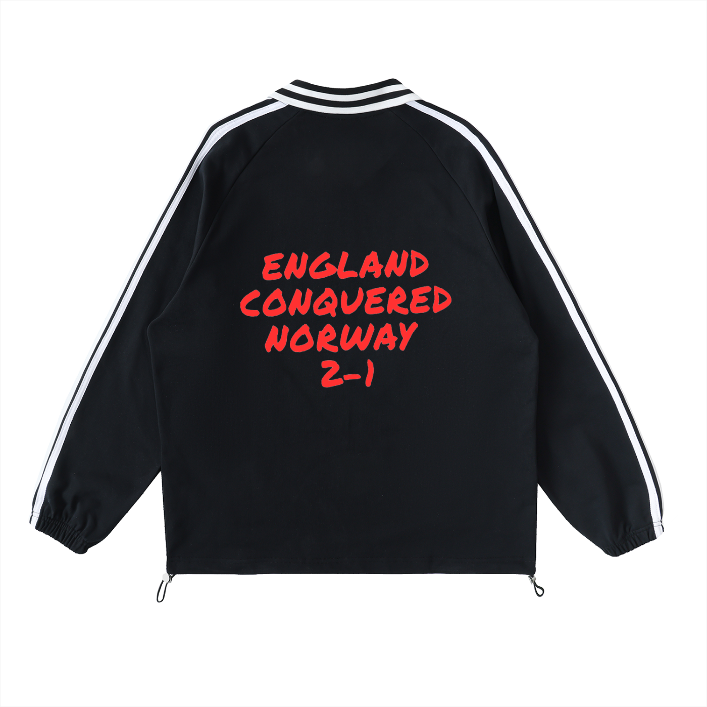 Contrast Striped Lapel Collar Sweatshirt
