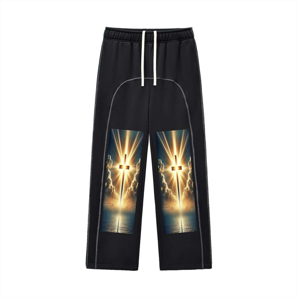 Contrast-Stitched Fleece Sweatpants