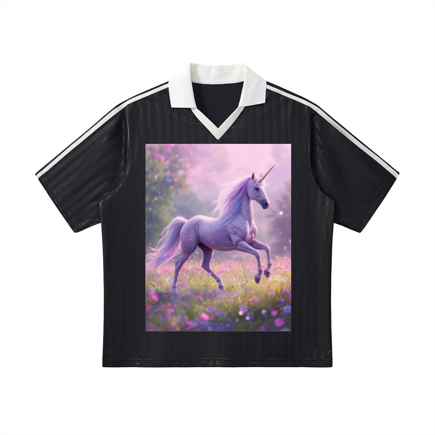 Contrast Collar Striped Soccer Jersey