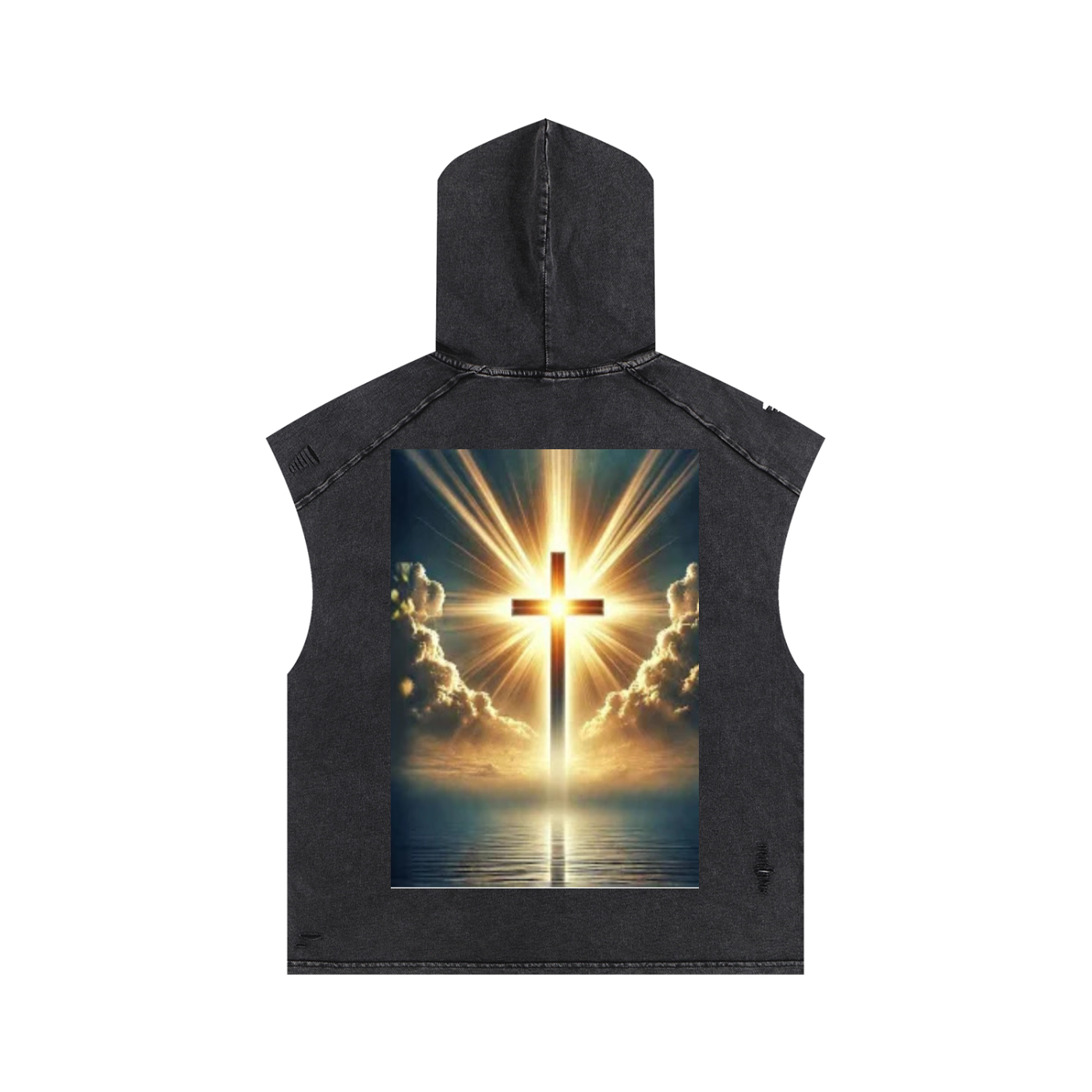 Snow Washed Boxy Hooded Tank Top